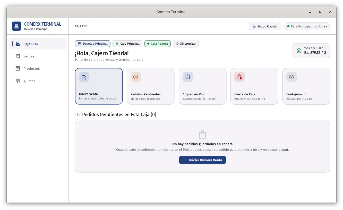 Comerx Terminal POS en Pantalla Principal